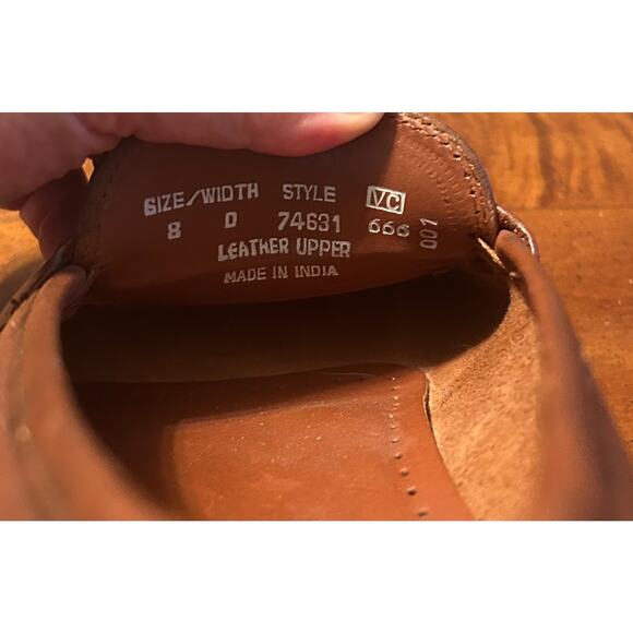 Mens brown leather loafers made in Italy with tassle size 8 - Picture 3 of 4
